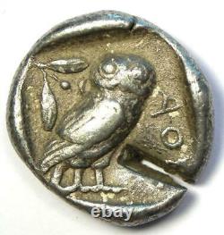 Athènes Grèce Athena Owl Tetradrachm Coin (454-404 Av. J.-c.) Amende / Vf, Découpe D'essai