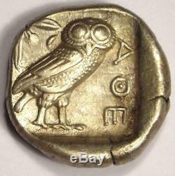 Athènes Grèce Athena Owl Tetradrachm Coin (454-404 Bc) Nice Xf Condition