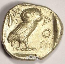 Athènes Grèce Athena Owl Tetradrachm Coin (454-404 Bc) Xf Avec Test Cut Mark