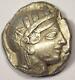 Athènes Grèce Athena Owl Tetradrachm Coin (454-404 Bc) Xf Avec Test Mark