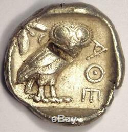 Athènes Grèce Athena Owl Tetradrachm Coin (454-404 Bc) Xf Avec Test Mark