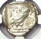 Athènes Grèce Athena Owl Tetradrachm Coin (455-440 Bc) Problème Ngc Xf Début