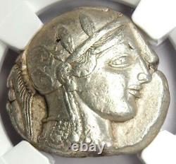 Athènes Grèce Athena Owl Tetradrachm Coin (455-440 Bc) Problème Ngc Xf Début