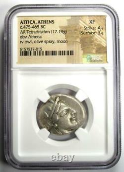 Athènes Grèce Athena Owl Tetradrachm Coin (475-465 Av. J.-c.) Ngc Xf Première Émission