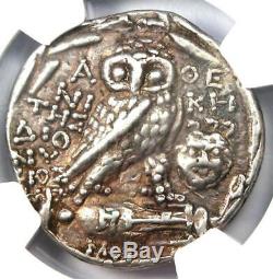 Athènes Grèce Athena Owl Tetradrachm Coin (98 Bc, New Style) Certifié Ngc Xf