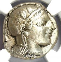 Athènes Grèce Athena Owl Tetradrachm Coin (early 455-440 Bc) Ngc Choix Vf