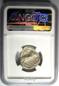 Athènes Grèce Athena Owl Tetradrachm Silver Coin (440-404 Bc) Ngc Au, Cut Test