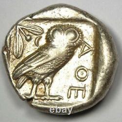 Athènes Grèce Athena Owl Tetradrachm Silver Coin (454-404 Av. J.-c.) Nice Xf (ef)