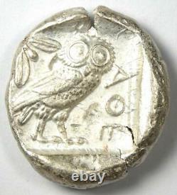 Athènes Grèce Athena Owl Tetradrachm Silver Coin (454-404 Bc) Choix Vf / Xf