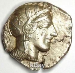 Athènes Grèce Athena Owl Tetradrachm Silver Coin (454-404 Bc) Condition Au