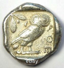 Athènes Grèce Athena Owl Tetradrachme Argent Coin (454-404 Av. J.-c.) Bon Vf
