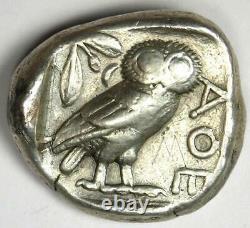 Athènes Grèce Athena Owl Tetradrachme Argent Coin (454-404 Av. J.-c.) Choix Vf / Xf