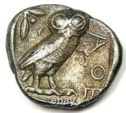 Athènes Grèce Athena Owl Tetradrachme Argent Coin (454-404 Av. J.-c.) Vf
