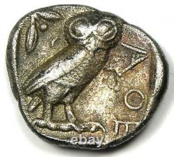 Athènes Grèce Athena Owl Tetradrachme Argent Coin (454-404 Av. J.-c.) Vf