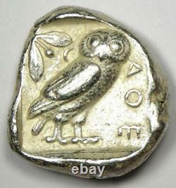 Athènes Grèce Athéna Owl Tetradrachme Argent Coin (454-404 Av. J.-c.) Vf / Xf