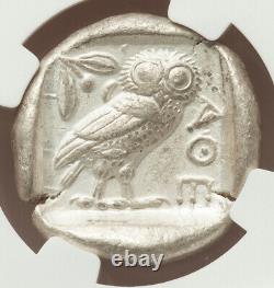Athènes Grèce Athena Owl Tetradrahm Pièce D’argent 440-04 Bc Ngc Choix Vf 3/5 5/5