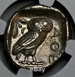 Athènes Tétradrachme D'argent Owl (440-404 Bc) Ngc Au Star 5/5 5/5 Plein Crest