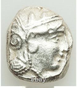 Athens Antique Athéna & Owl 393-294 Bc Ar Émission De Masse Tardive Tétradrachme Ua