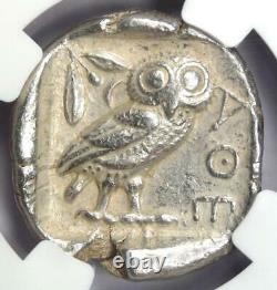 Athens Athena Owl Ar Tetradrachm Argent Coin (440-404 Av. J.-c.) Ngc Choice Xf (ef)
