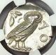 Athens Athena Owl Ar Tetradrachm Coin 440-404 Av. J.-c. Ngc Ms (unc) 5/5 Grève