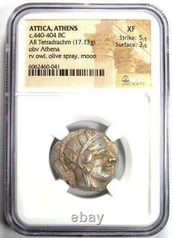 Athens Athena Owl Ar Tetradrachm Silver Coin 440-404 Bc Certified Ngc Xf (ef)
