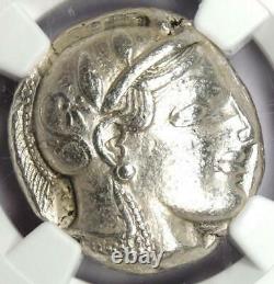 Athens Athena Owl Argent Tetradrachm Coin 465-455 Bc Ngc Au Rare Première Édition