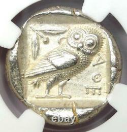 Athens Athena Owl Tetradrachm Coin 465-455 Bc Ngc Au Fine Style Première Édition