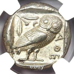Athens Athena Owl Tetradrachm Coin 465 Av. J.-c. Ngc Choice Évaluation De L'au Cut Numéro Précoce