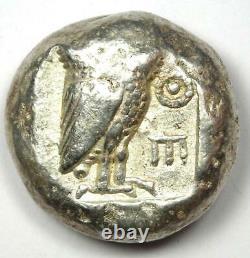 Athens Attica Ar Tetradrachm 485 Av. J.-c. Vf (très Fine) Rare Early Archaic Issue