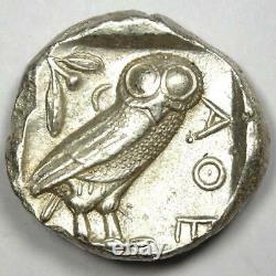 Athens Attica Athena Owl Tetradrachm Argent Coin (454-404 Av. J.-c.) Bon Vf / Xf