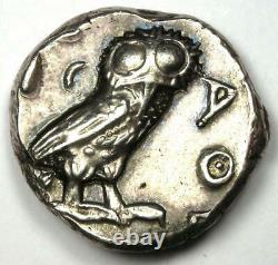 Athens Attica Athena Owl Tetradrachm Argent Coin (454-404 Av. J.-c.) Bon Vf / Xf