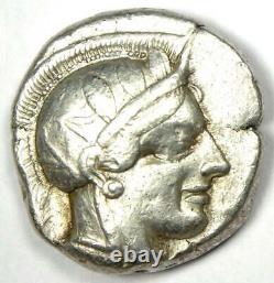 Athens Attica Athena Owl Tetradrachm Argent Coin (454-404 Av. J.-c.) Vf (très Beau)