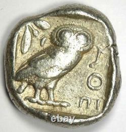 Athens Attica Athena Owl Tetradrachm Argent Coin (454-404 Av. J.-c.) Vf (très Beau)