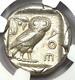Athens Attica Grèce Athena Owl Tetradrachme Argent Coin (440-404 Av. J.-c.) Ngc Xf