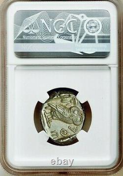 Attica Athènes Grec Owl Argent Tetradrachme Coin (440-404 Av. J.-c.) Ngc Au 4/5 4/5