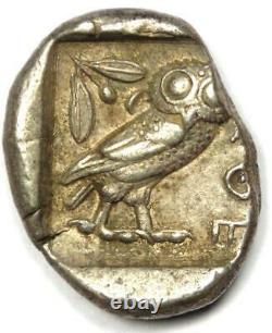 Attica Athènes Grèce Athena Owl Ar Argent Tetradrachm Coin (454-404 Av. J.-c.) Vf