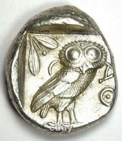 Attica Athènes Grèce Athena Owl Ar Argent Tetradrachm Coin (454-404 Av. J.-c.) Vf