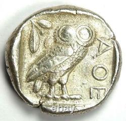 Attica Athènes Grèce Athena Owl Ar Argent Tetradrachm Coin 454-404 Bc Good Vf