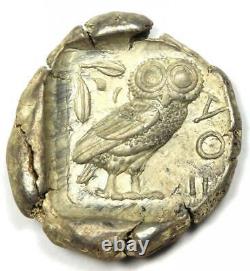 Attica Athènes Grèce Athena Owl Ar Argent Tetradrachme Coin (454-404 Av. J.-c.) Xf