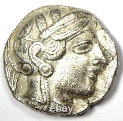 Attica Athènes Grèce Athena Owl Ar Argent Tetradrachme Coin 454-404 Bc Vf