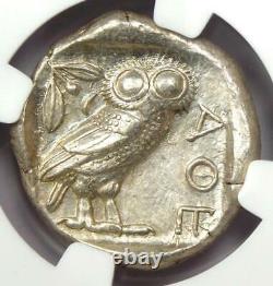 Attica Athènes Grèce Athena Owl Tetradrachm Coin (440-404 Av. J.-c.) Certifié Ngc Au