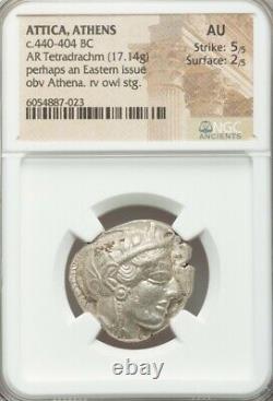 Attica, Athènes Tétradrachme Ngc Au Ancient Silver Owl Coin