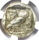 Attica Athens Athena Owl Ar Tetradrachm Argent Coin 440-404 Bc. Certifié Ngc Au