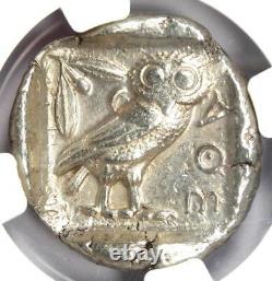 Attica Athens Athena Owl Ar Tetradrachm Argent Coin 440-404 Bc. Certifié Ngc Au
