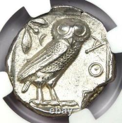 Attica Athens Athena Owl Ar Tetradrachm Argent Coin 440-404 Bc. Ngc Choix Au