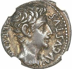 Ca 19-18 Bc Roman Augustus Silver Denarius (18mm, 3.68 Gm, 6h) Ngc Au 4/5-5/5