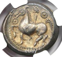 Celtes Ar Tetrachm Zangenlorbeer Zeus Horse Coin 200 Bc Certifié Ngc Au