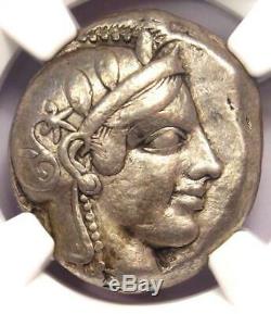 Chouette Athènes Antique Grèce Athena Tetradrachm Coin (early 455-440 Bc) Ngc Vf