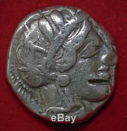 Coin Grec Ancien Attique Athena Et Owl Tétradrachme D'argent