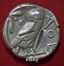 Coin Grec Ancien Attique Athena Et Owl Tétradrachme D'argent